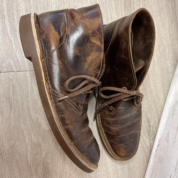 Clarks Shoes Mens Size US 9M / EU 42 Bushacre 2 Chukka Boots in Brown Leather main image 12